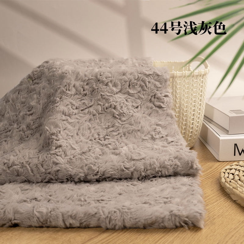 Namzi Brushed Rabbit Fur Fabric,36*63 Inch Soft and Fluffy Faux Fur Fabric for DIY Craft Sewing Projects,Costume,Gloves,Scarves,Home Decoration,Light Grey