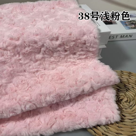 Namzi Brushed Rabbit Fur Fabric,36*63 Inch Soft and Fluffy Faux Fur Fabric for DIY Craft Sewing Projects,Costume,Gloves,Scarves,Home Decoration,Light Pink