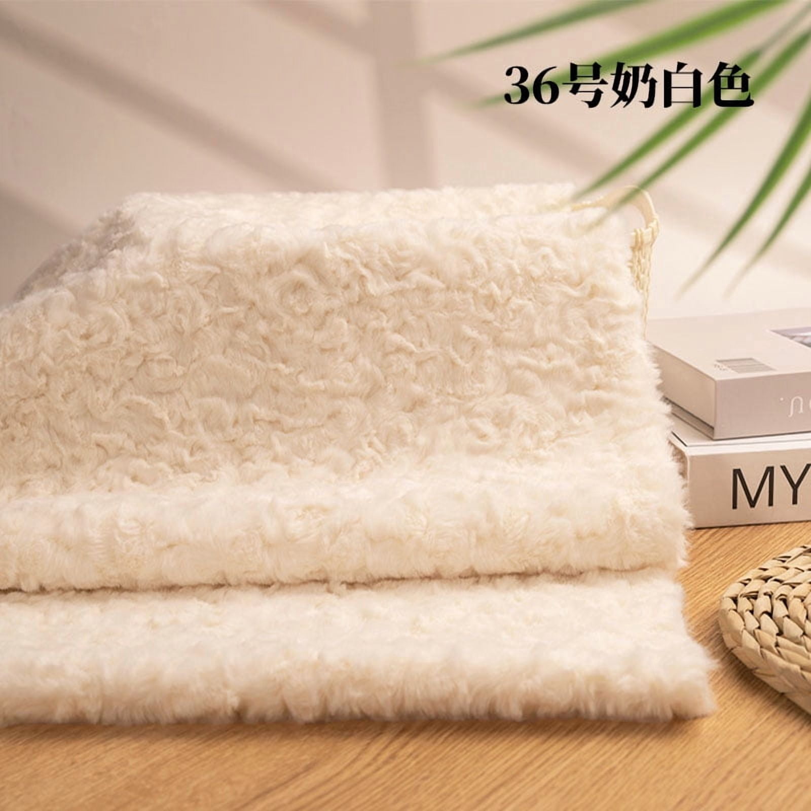 Namzi Brushed Rabbit Fur Fabric,36*63 Inch Soft and Fluffy Faux Fur Fabric for DIY Craft Sewing Projects,Costume,Gloves,Scarves,Home Decoration,Beige