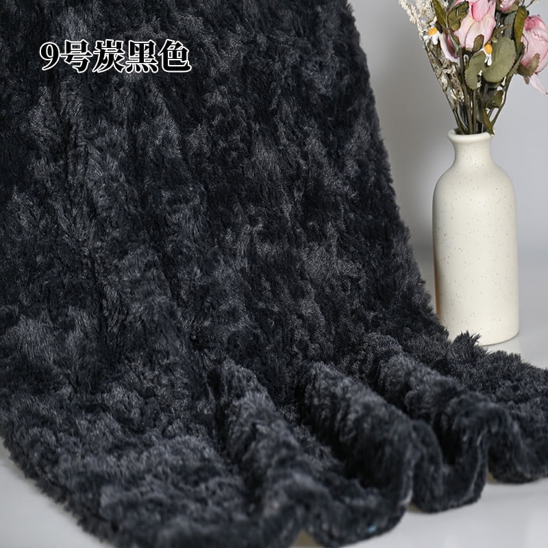 Namzi Brushed Rabbit Fur Fabric,36*63 Inch Soft and Fluffy Faux Fur Fabric for DIY Craft Sewing Projects,Costume,Gloves,Scarves,Home Decoration,Black