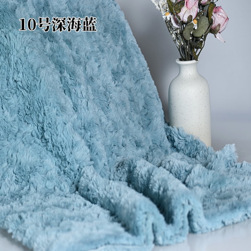 Namzi Brushed Rabbit Fur Fabric,36*63 Inch Soft and Fluffy Faux Fur Fabric for DIY Craft Sewing Projects,Costume,Gloves,Scarves,Home Decoration,Blue