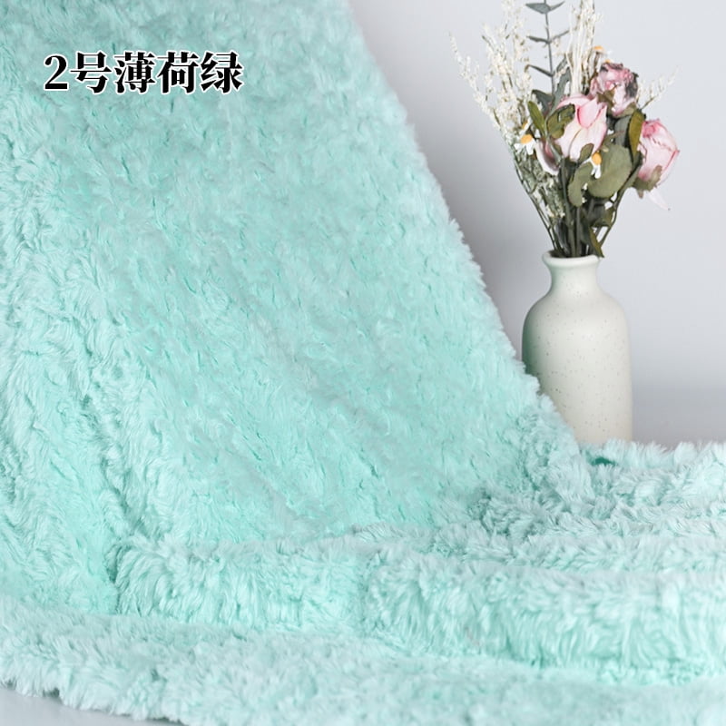 Namzi Brushed Rabbit Fur Fabric,36*63 Inch Soft and Fluffy Faux Fur Fabric for DIY Craft Sewing Projects,Costume,Gloves,Scarves,Home Decoration,Cyan