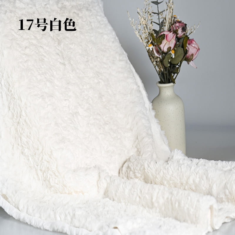 Namzi Brushed Rabbit Fur Fabric,36*63 Inch Soft and Fluffy Faux Fur Fabric for DIY Craft Sewing Projects,Costume,Gloves,Scarves,Home Decoration,White