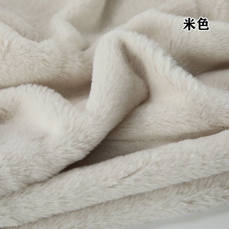 Namzi Brushed Rabbit Short Plush Fabric,39*63 Inch Soft and Fluffy Faux Fur Fabric for DIY Craft Sewing Projects,Costume,Gloves,Scarves,Home Decoration,Beige A