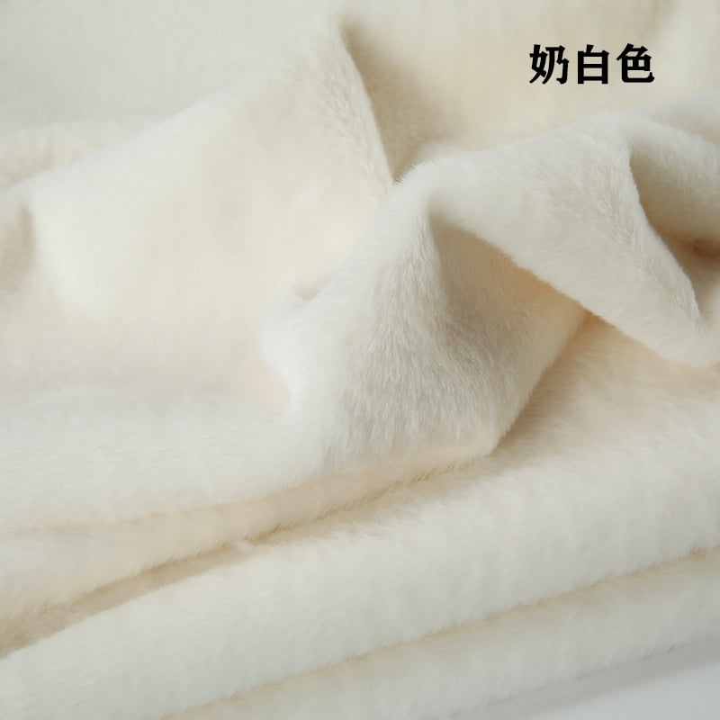 Namzi Brushed Rabbit Short Plush Fabric,39*63 Inch Soft and Fluffy Faux Fur Fabric for DIY Craft Sewing Projects,Costume,Gloves,Scarves,Home Decoration,Beige