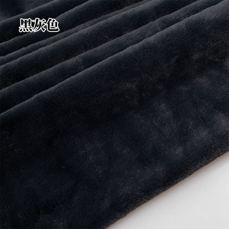 Namzi Brushed Rabbit Short Plush Fabric,39*63 Inch Soft and Fluffy Faux Fur Fabric for DIY Craft Sewing Projects,Costume,Gloves,Scarves,Home Decoration,Black Grey