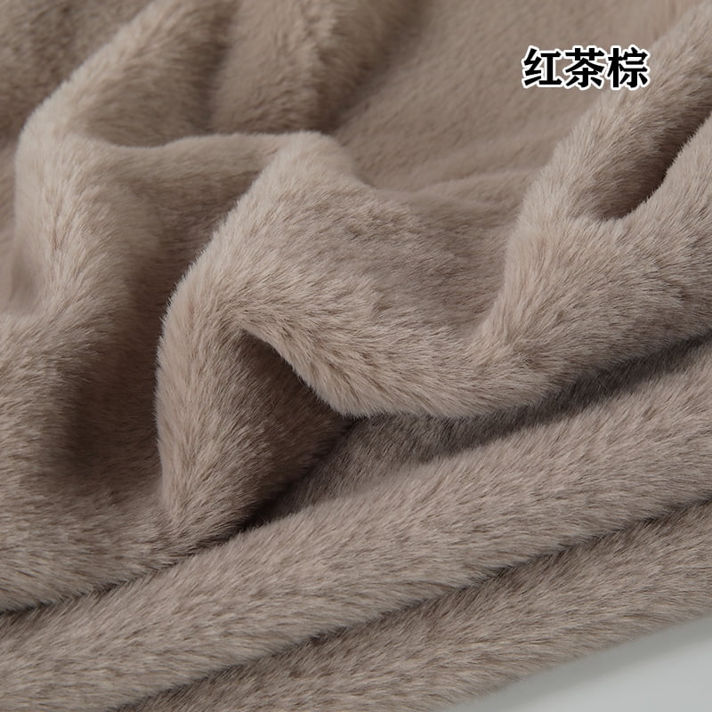 Namzi Brushed Rabbit Short Plush Fabric,39*63 Inch Soft and Fluffy Faux Fur Fabric for DIY Craft Sewing Projects,Costume,Gloves,Scarves,Home Decoration,Brown