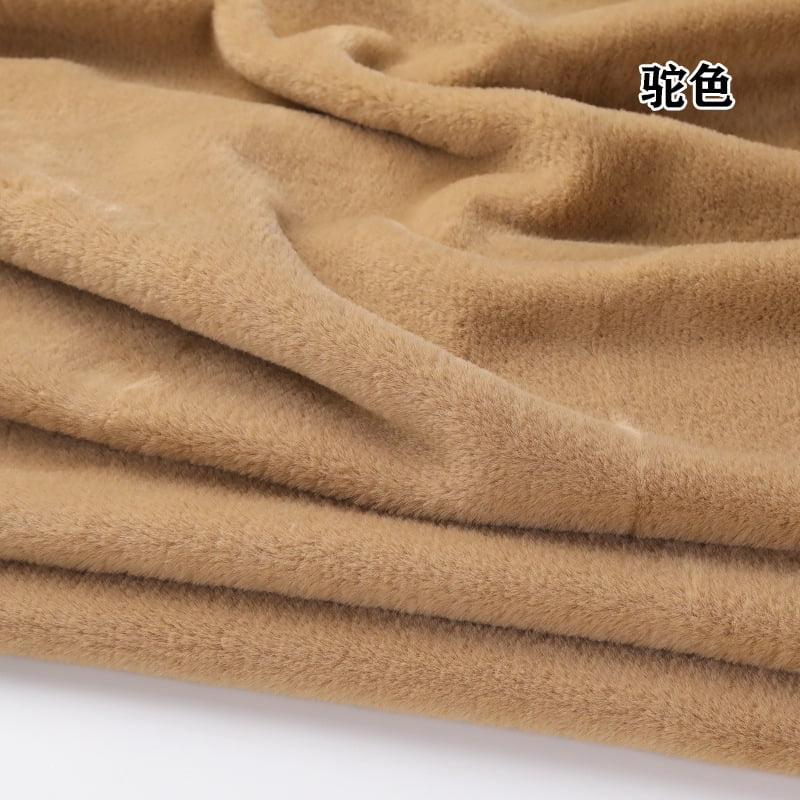 Namzi Brushed Rabbit Short Plush Fabric,39*63 Inch Soft and Fluffy Faux Fur Fabric for DIY Craft Sewing Projects,Costume,Gloves,Scarves,Home Decoration,Camel Color