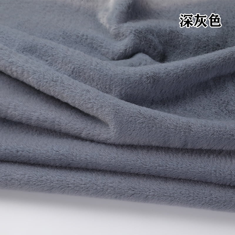 Namzi Brushed Rabbit Short Plush Fabric,39*63 Inch Soft and Fluffy Faux Fur Fabric for DIY Craft Sewing Projects,Costume,Gloves,Scarves,Home Decoration,Dark Grey