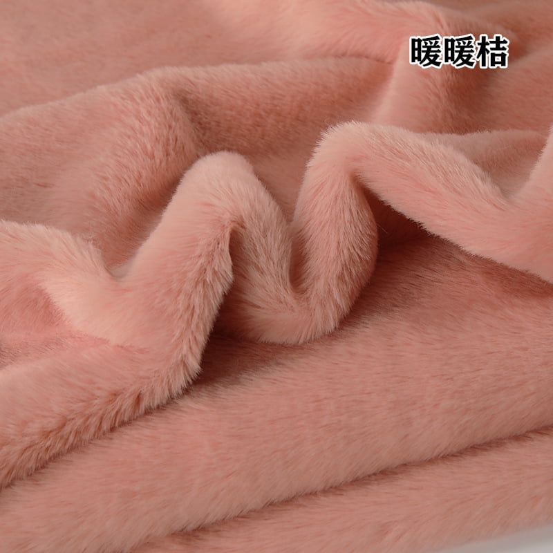 Namzi Brushed Rabbit Short Plush Fabric,39*63 Inch Soft and Fluffy Faux Fur Fabric for DIY Craft Sewing Projects,Costume,Gloves,Scarves,Home Decoration,Flesh Pink A