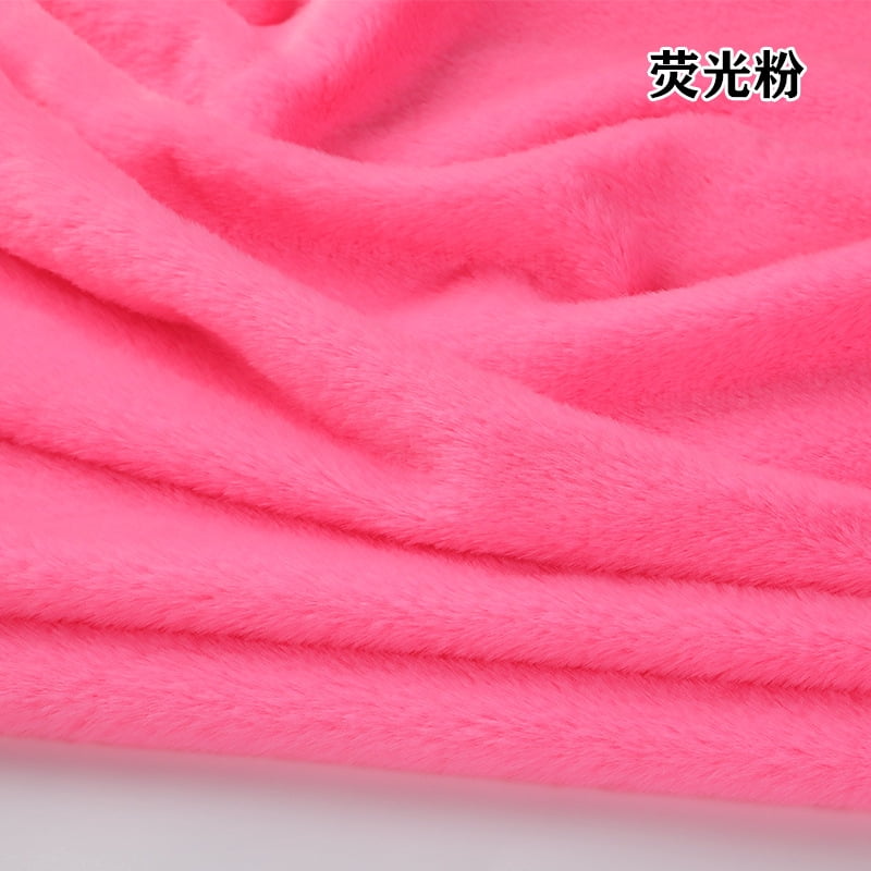 Namzi Brushed Rabbit Short Plush Fabric,39*63 Inch Soft and Fluffy Faux Fur Fabric for DIY Craft Sewing Projects,Costume,Gloves,Scarves,Home Decoration,Fluorescent Pink