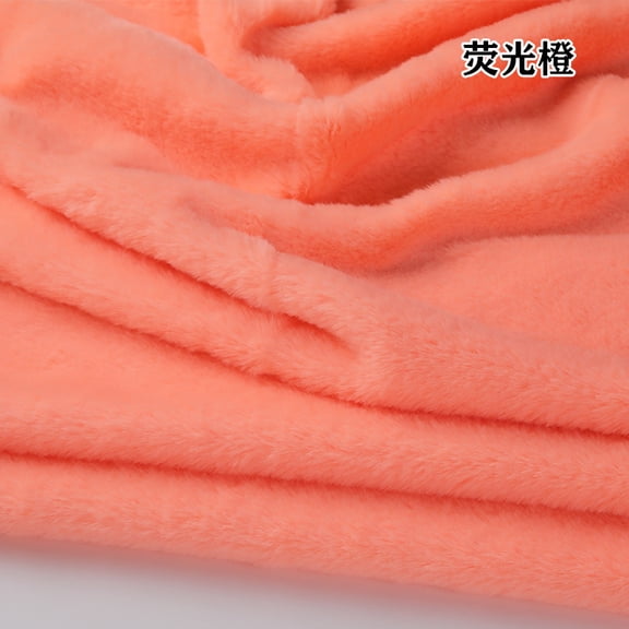 Namzi Brushed Rabbit Short Plush Fabric,39*63 Inch Soft and Fluffy Faux Fur Fabric for DIY Craft Sewing Projects,Costume,Gloves,Scarves,Home Decoration,Fluorescent Orange