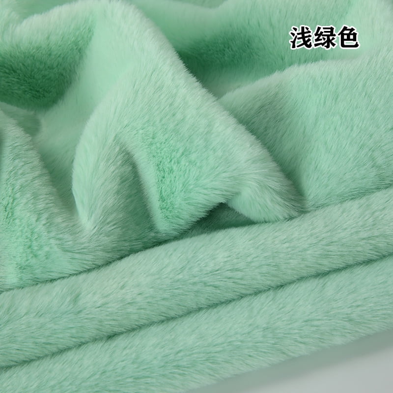 Namzi Brushed Rabbit Short Plush Fabric,39*63 Inch Soft and Fluffy Faux Fur Fabric for DIY Craft Sewing Projects,Costume,Gloves,Scarves,Home Decoration,Light Green