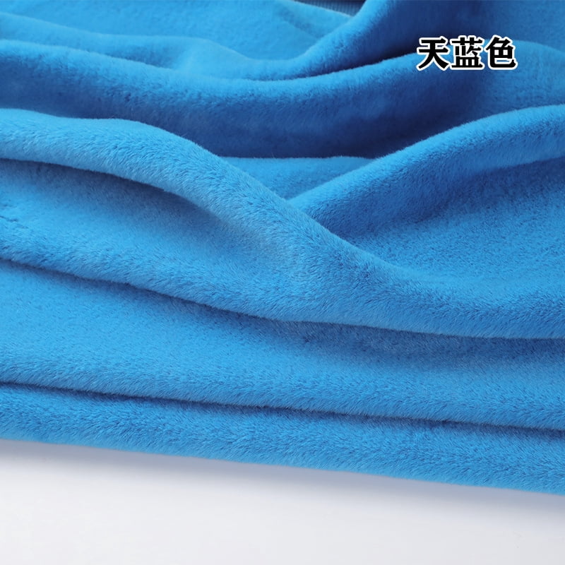 Namzi Brushed Rabbit Short Plush Fabric,39*63 Inch Soft and Fluffy Faux Fur Fabric for DIY Craft Sewing Projects,Costume,Gloves,Scarves,Home Decoration,Light Blue