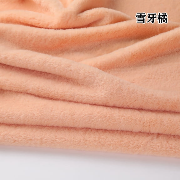 Namzi Brushed Rabbit Short Plush Fabric,39*63 Inch Soft and Fluffy Faux Fur Fabric for DIY Craft Sewing Projects,Costume,Gloves,Scarves,Home Decoration,Light Orange