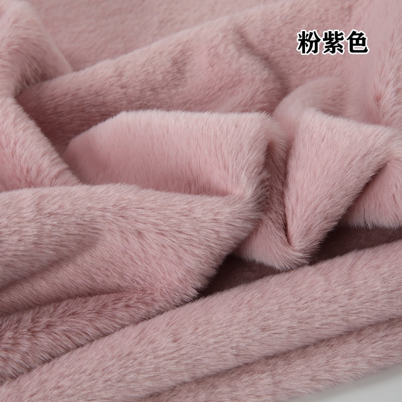 Namzi Brushed Rabbit Short Plush Fabric,39*63 Inch Soft and Fluffy Faux Fur Fabric for DIY Craft Sewing Projects,Costume,Gloves,Scarves,Home Decoration,Pink Purple