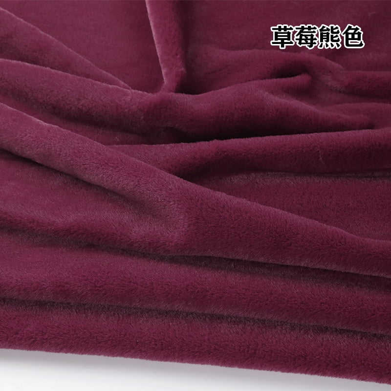 Namzi Brushed Rabbit Short Plush Fabric,39*63 Inch Soft and Fluffy Faux Fur Fabric for DIY Craft Sewing Projects,Costume,Gloves,Scarves,Home Decoration,Purple Red