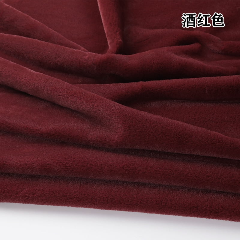Namzi Brushed Rabbit Short Plush Fabric,39*63 Inch Soft and Fluffy Faux Fur Fabric for DIY Craft Sewing Projects,Costume,Gloves,Scarves,Home Decoration,Wine Red