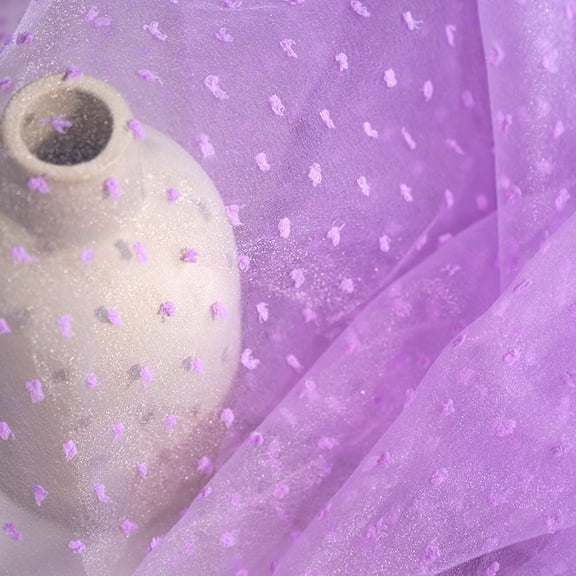 Namzi Bubble Point Net Jacquard Organza Fabric,39*59 Inch Light and Breathable Fabric for Puffy Skirts,Dress,Headwear Accessories,Home Decorations,Purple