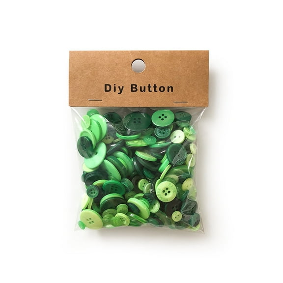 Namzi Buttons for Sewing - green 0.9CM-3.5CM Random Mixed Sizes, 1 pack Approx 150g (250-350 pcs), Resin Material, Durable for Crafts/Sewing, Ideal for DIY Projects & Garment Decor.
