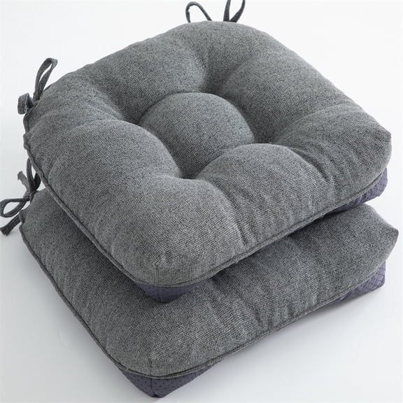 Namzi Chair Pads 2 Pack 40*40cm Chair Cushions, Dining Kitchen Chair Cushions for Hardwood/Wooden Chairs, Soft Support for Daily Use,Dark Grey