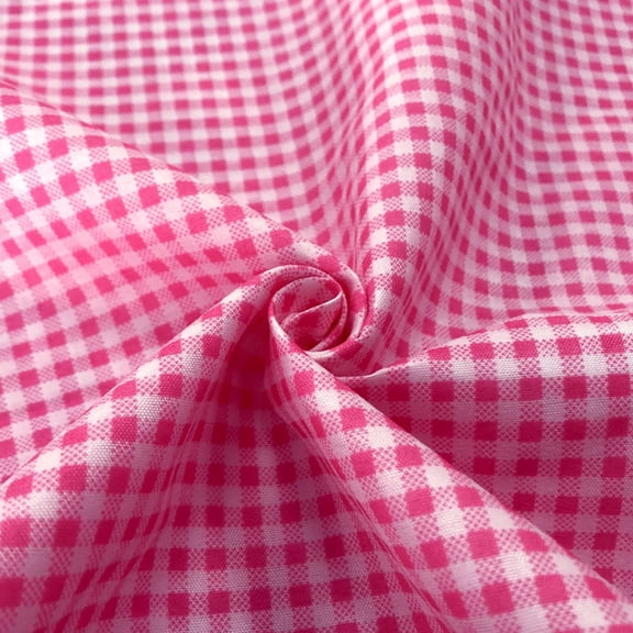 Namzi Checkered Decorative Fabric,39*59 Inch Practical Pink Polyester Fabric for Making Photography Backdrop,Tablecloth,Curtains,Home decorations