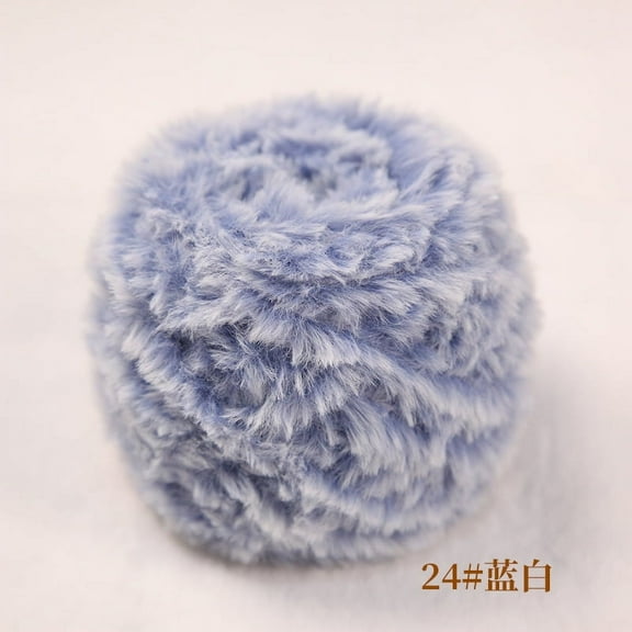 Namzi Chunky Chenille Yarn for Crocheting, Bulky Fluffy Thick Knitting Chenille Yarn, Super Chunky Chenille Yarn for Hand Knitted Blankets, Soft Plush Yarn 100g ,Blue and white