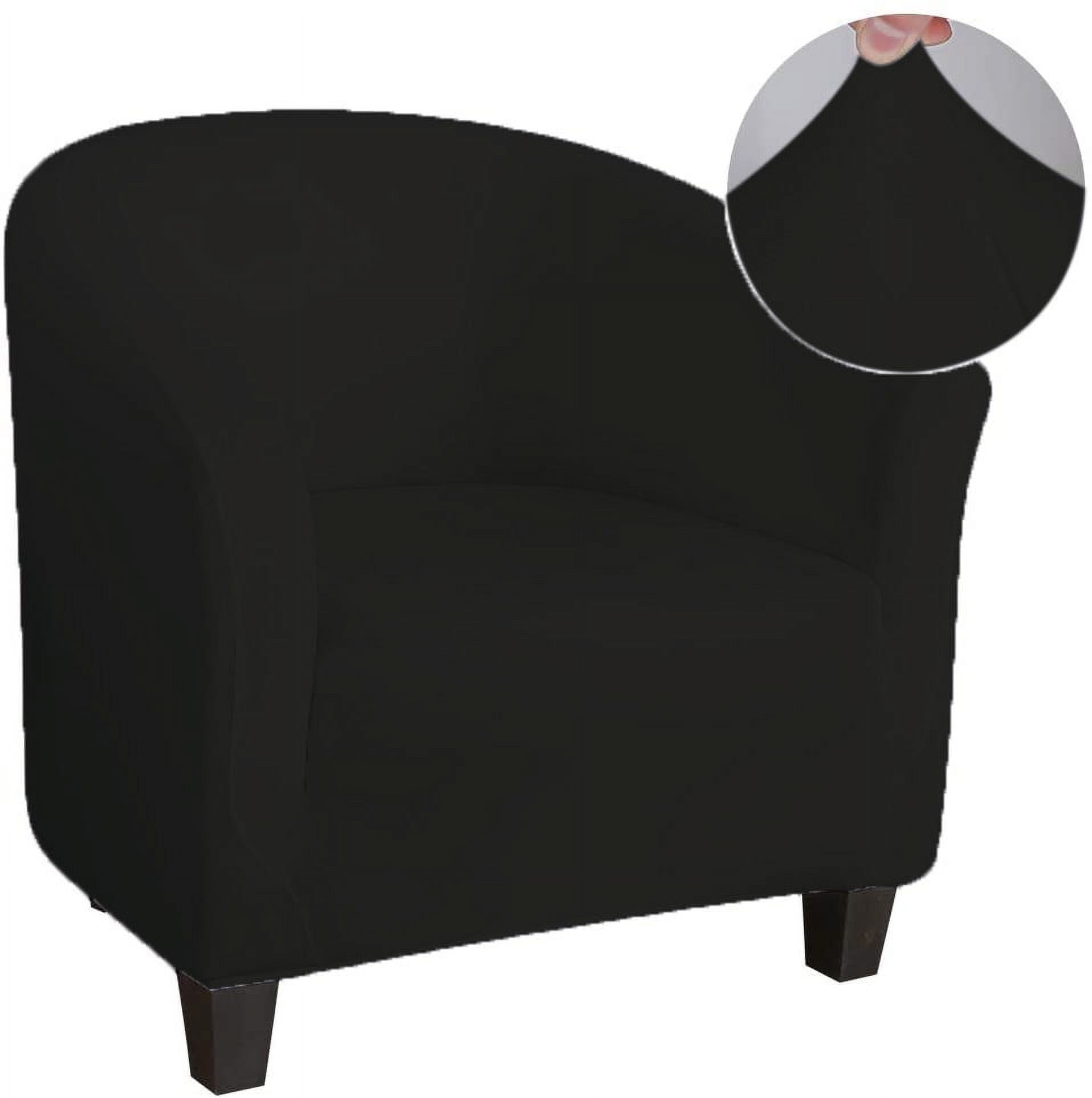 Namzi Club Chair Slipcover, Tub Chair Cover, Stretch Armchair Covers, Sofa Cover Furniture Protector for Living Room 25.59-35.43inch (Black)