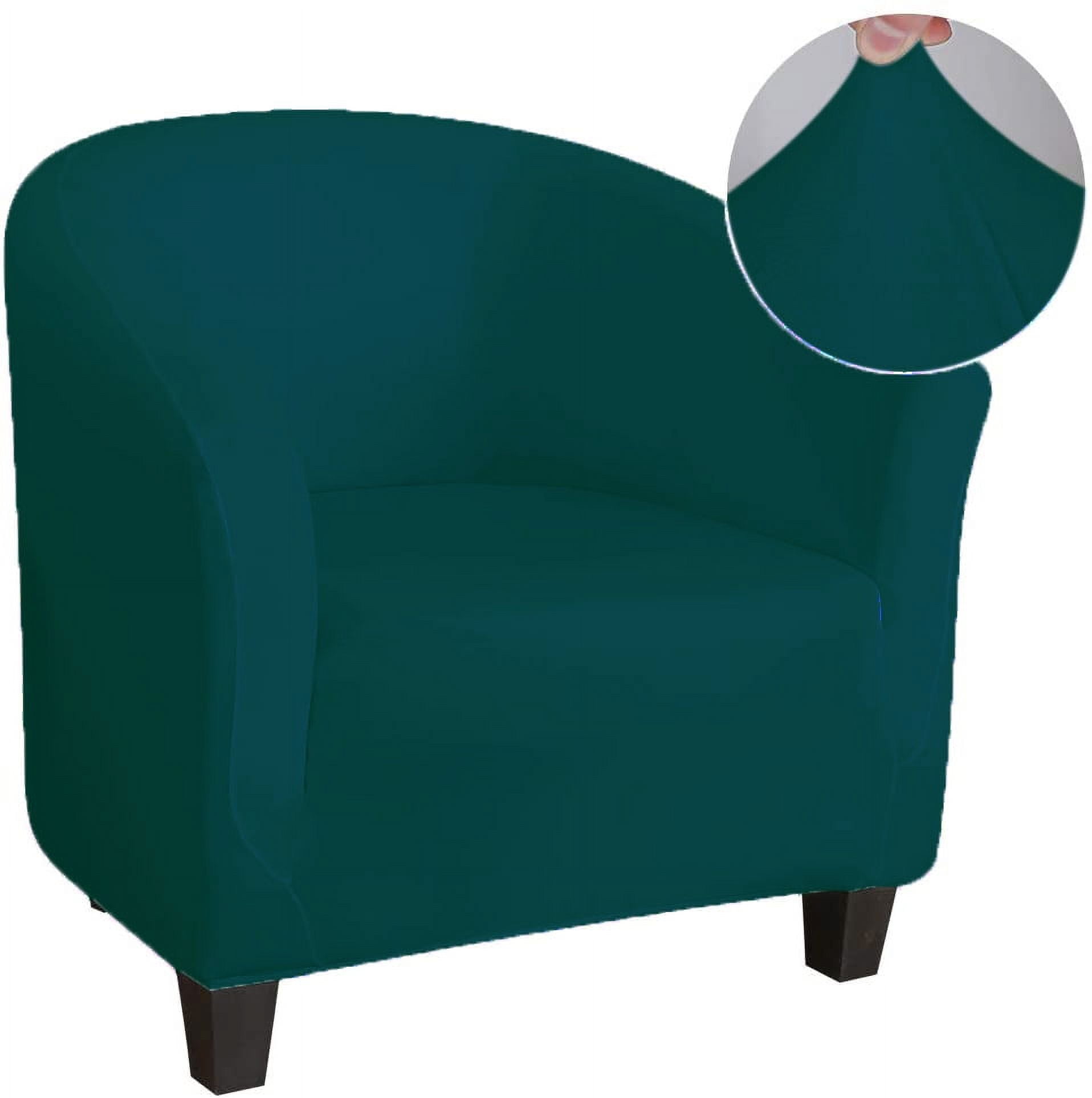 Namzi Club Chair Slipcover, Tub Chair Cover, Stretch Armchair Covers, Sofa Cover Furniture Protector for Living Room 25.59-35.43inch (Dark Green)