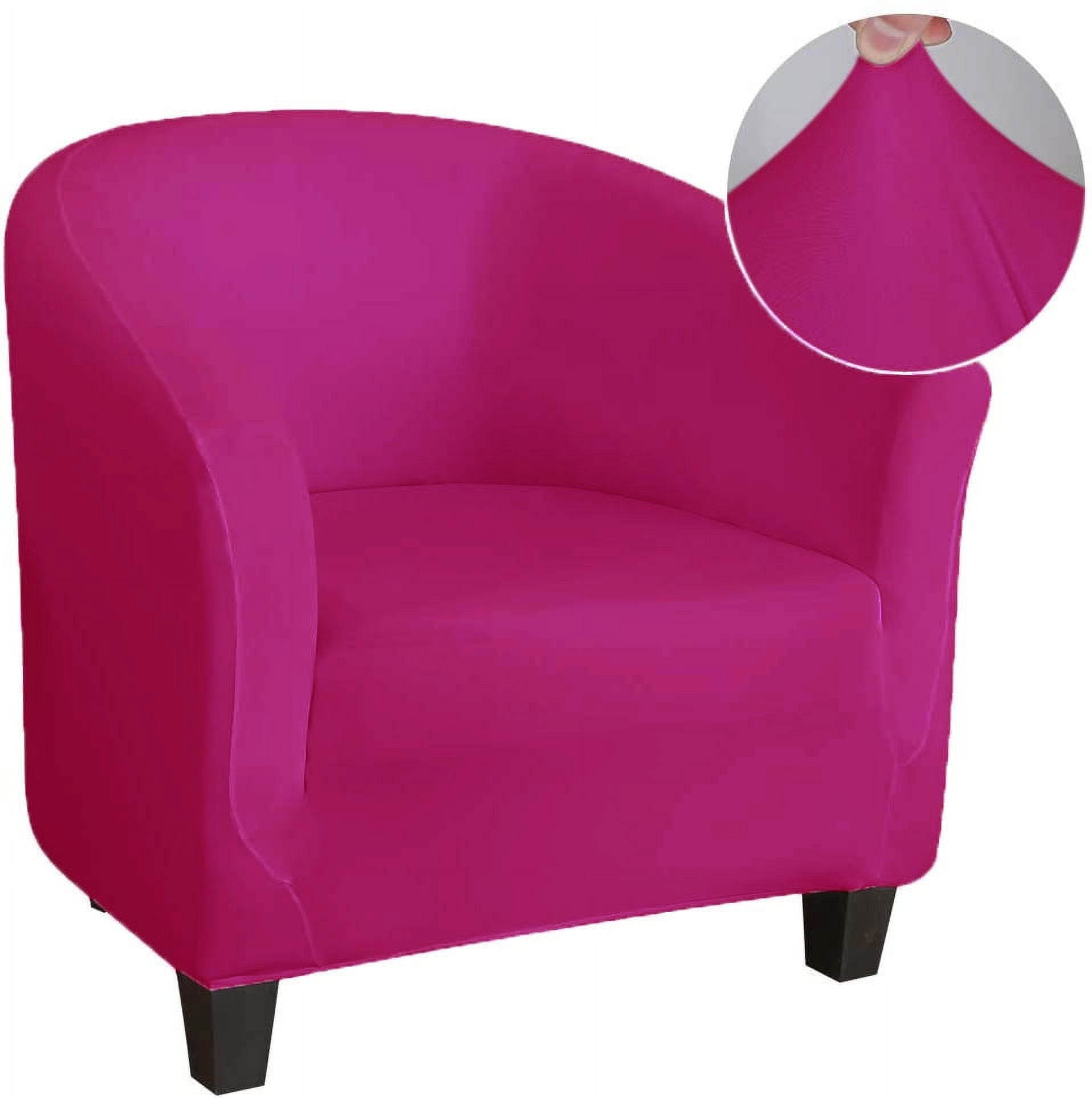 Namzi Club Chair Slipcover, Tub Chair Cover, Stretch Armchair Covers, Sofa Cover Furniture Protector for Living Room 25.59-35.43inch (Dark Pink)