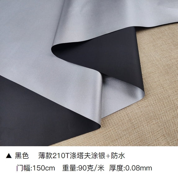Namzi Coated Silver Waterproof Fabric,39*59in Light and Soft Sunshade Fabric for Outdoor Sun Protection and Dust Prevention,Tent,Umbrella Fabric Material,Black