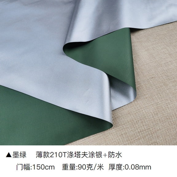Namzi Coated Silver Waterproof Fabric,39*59in Light and Soft Sunshade Fabric for Outdoor Sun Protection and Dust Prevention,Tent,Umbrella Fabric Material,Dark Green