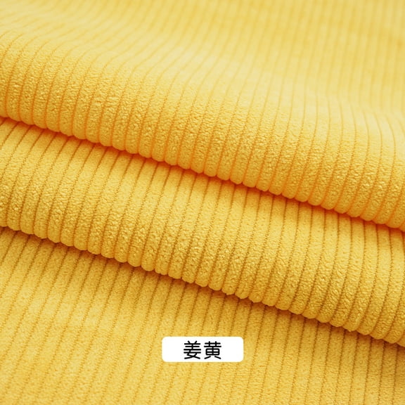 Namzi Corduroy Fabric 1 Yard Thick Polyester Material for DIY Sewing, Upholstery, Throw Pillow, Apparel Craft Projects,Yellow