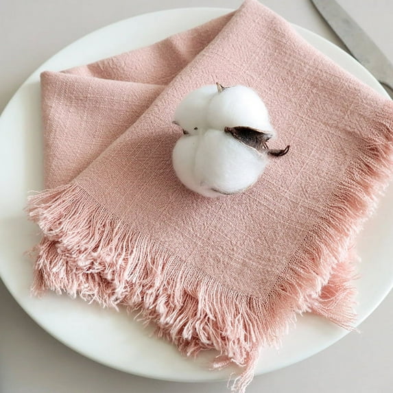 Namzi Cotton Heat Resistant Placemats, Dining Room Table Mats, Protect Surfaces,Non-Slip Washable Table Mats，Kitchen Decor Accessories（Set of 6, Size 17.71*17.71in，Pink）