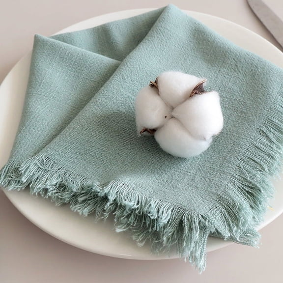 Namzi Cotton Heat Resistant Placemats, Dining Room Table Mats, Protect Surfaces,Non-Slip Washable Table Mats，Kitchen Decor Accessories（Set of 6, Size 17.71*17.71in，Green B）