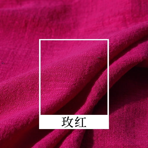 Namzi Cotton Linen Fabric,Soft and Breathable Fabric for Tablecloth,Throw Pillow Cover,Curtain,DIY Sewing Clothes,39*51 Inch,Rose Red