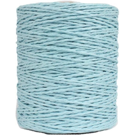 Namzi Cotton Raffia Yarn, 280m Blue Natural Raffia Crochet Yarn - Summer Hat Making Yarn, Beach Bag Crochet Material, Rayon Knitting Yarn