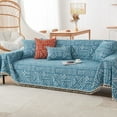 thumbnail image 1 of Namzi Couch Cover Chenille Sofa Covers Boho Tassel Sofa Towel Cover for Living Room Sofa Easy Fit Washable Furniture Sofa Protector 70.87*59.06inch (Blue), 1 of 5