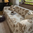 thumbnail image 1 of Namzi-b Chenille Stretch Sofa Cover- Thick Non-Slip Couch Slipcover with Elastic Skirt, Machine Washable Furniture Protector for Living Room Sectional Couches 70.87*70.87inch (Khaki White), 1 of 1