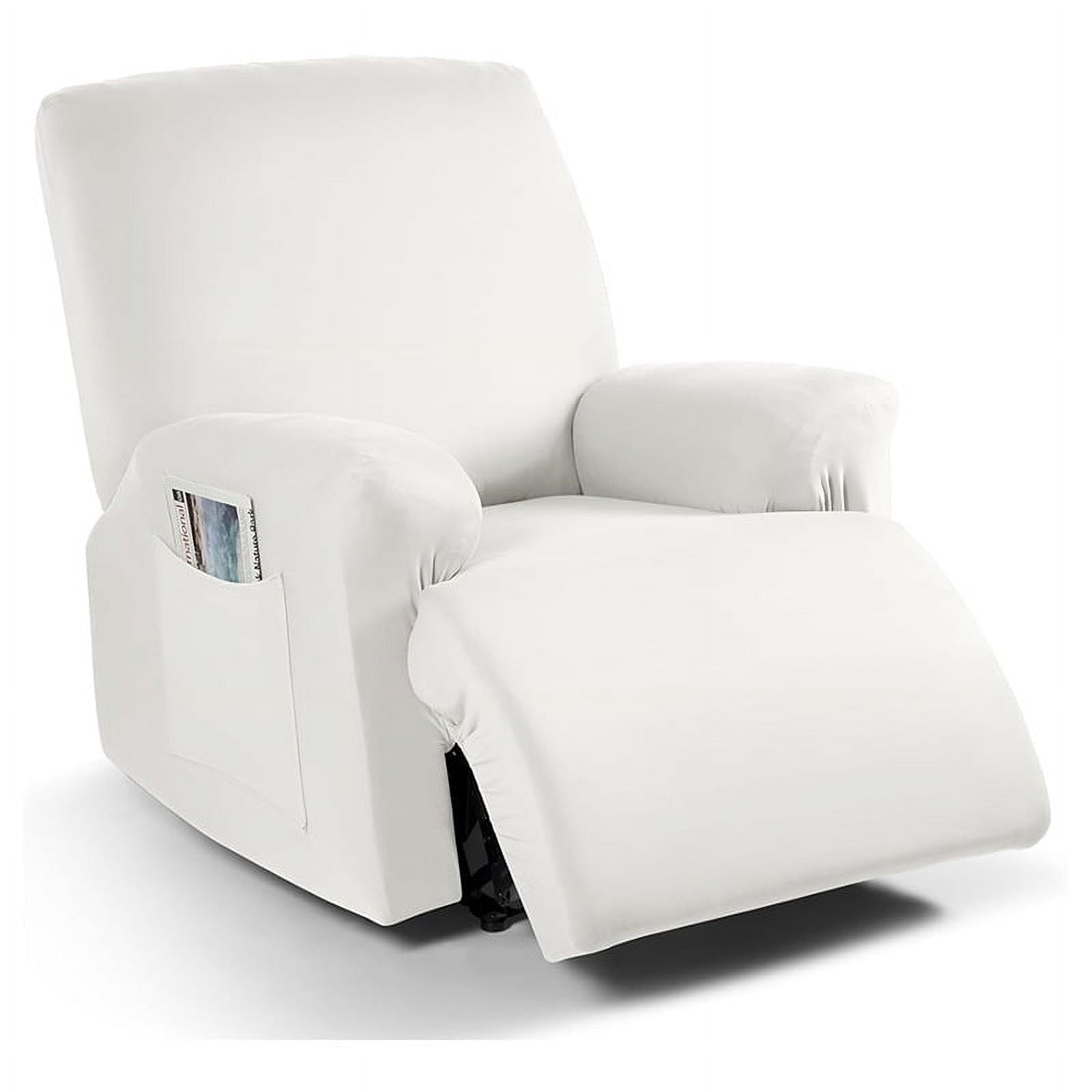 Namzi Couch Cover Jacquard Stretch Sofa Covers Reclining Chair Cover for Living Room Sofa Easy Fit Washable Furniture Sofa Protector 1 seat (White)