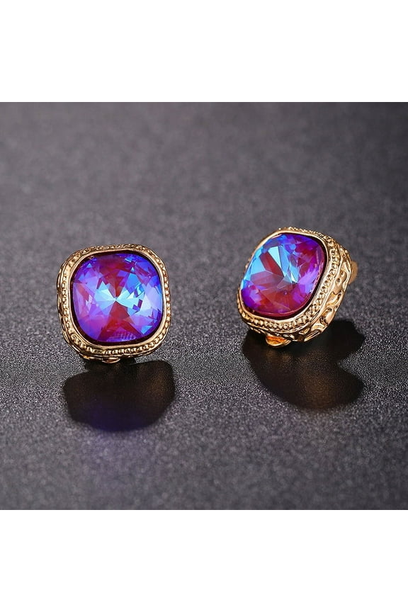 Cubic Zirconia Crystal Clip-On Earrings,for Clip On Earrings for Non-Pierced Ears for Women, Brides, Bridesmaids, Mother of the Bride-C05