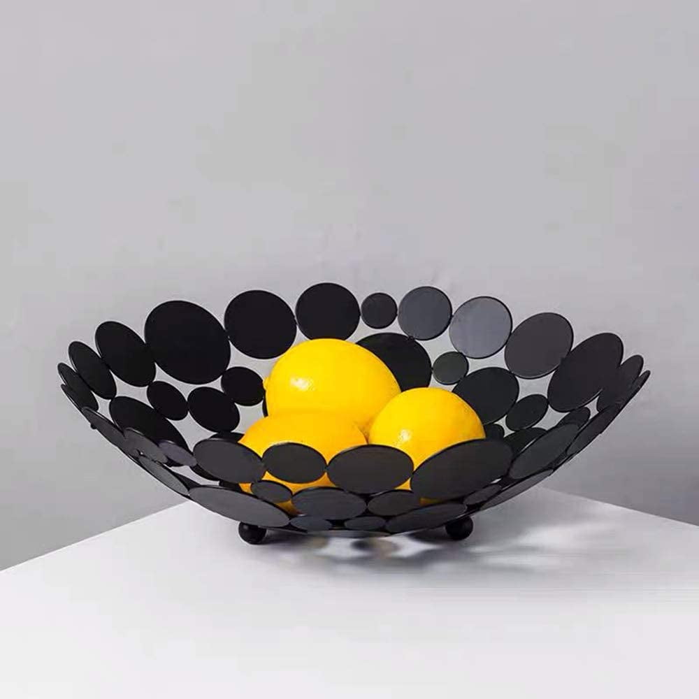 Namzi Decorative Fruit Bowl for Kitchen Counter Large Black Fruit Bowls
