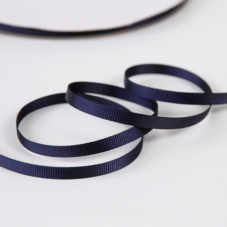 Namzi Deep Blue Thin Ribbon for Crafts, 3 Rolls Ribbed Band 6mm*91m (0.24*3582.68in) Polyester Craft Ribbon, Ideal for Gift Wrapping & DIY.
