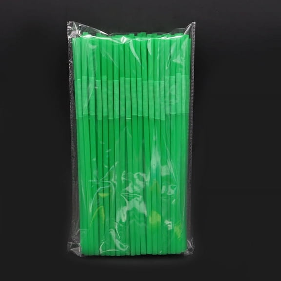 Namzi Disposable Plastic Flexible Bendable Drinking Straws 200Pcs Straws for Juice Drinks-Green