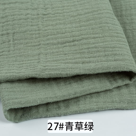 Namzi Double Layer Gauze Fabric,Comfortable and Breathable Cotton Fabric for DIY Sewing Clothes,Pajamas,Blanket,39*53 Inch,Grass Green