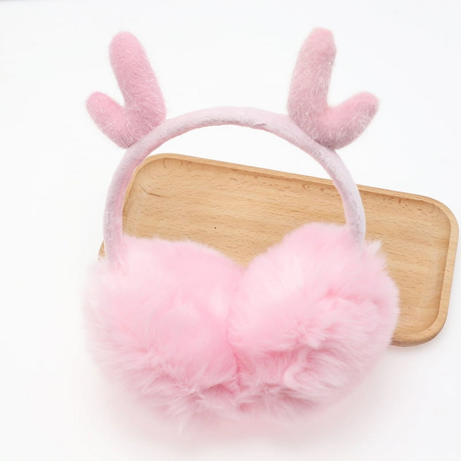 INC Crysyal Accent Antler Ear Muffs Natural Chinchilla Ear Muffs – Alaska Fur Gallery, Inc main image 2