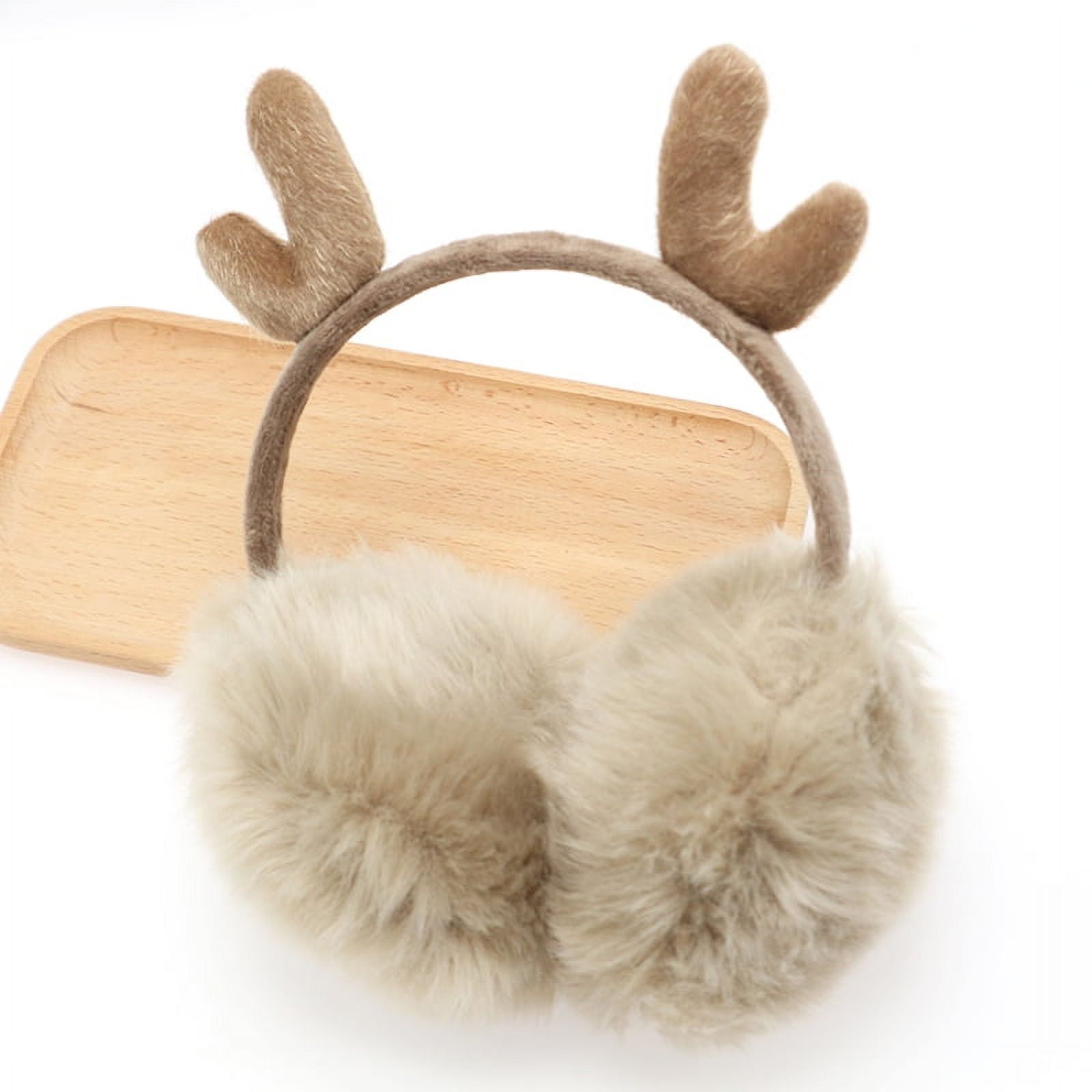INC Crysyal Accent Antler Ear Muffs Natural Chinchilla Ear Muffs – Alaska Fur Gallery, Inc main image 4