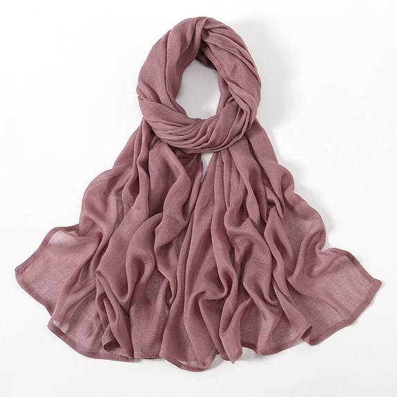 Namzi Elegant Personalized Scarf, New Solid Color Wide Edge Cotton Headband Sunscreen Scarf Simple and Soft Versatile Scarf (Purple)