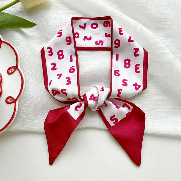 Namzi Elegant Personalized Scarf, Red Series Long Striped Small Scarf, Narrow and Long Striped Ribbon, Neck Tie, Hair Tie, Bag Decoration, Hand Gift Ribbon -1 piece (A)