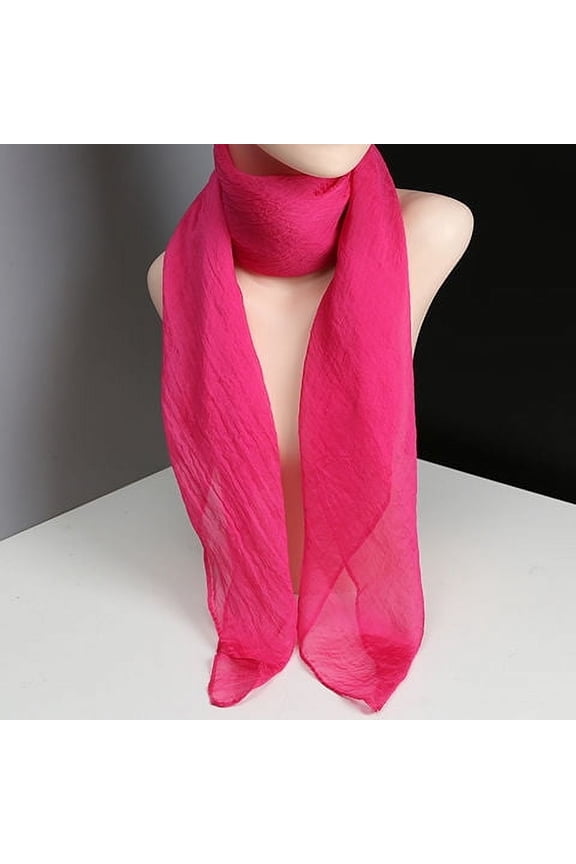 Elegant Personalized Scarf, Solid Color Scarf Thin Chiffon Scarf Versatile Square Decorative Scarf (Pink)